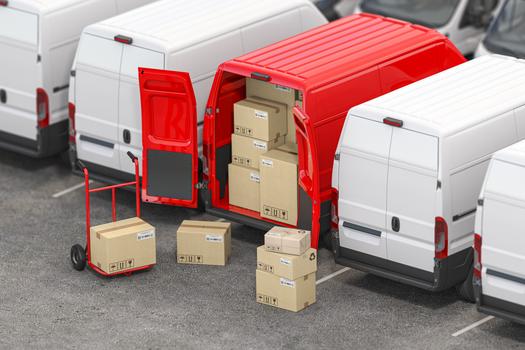 red-delivery-van